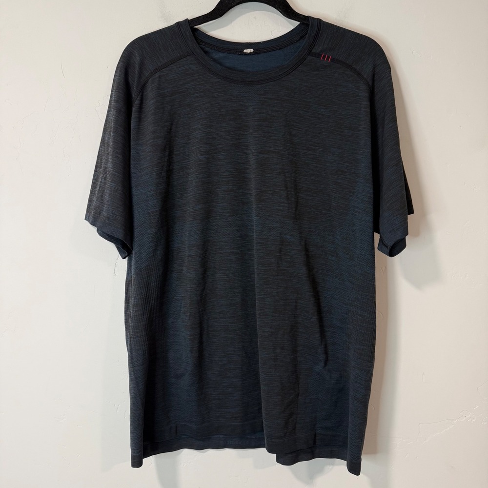 Lululemon Mens Metal Vent Tech Short Sleeve Crew XXL Navy Blue Excellent Gym